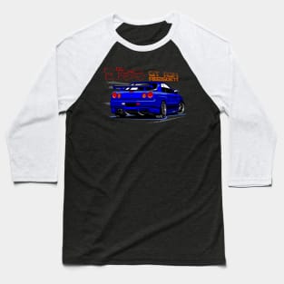 Nissan Skyline GTR 34 Blue Back Baseball T-Shirt